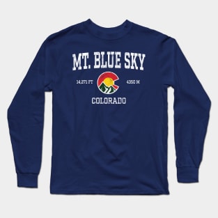 Mount Blue Sky Colorado 14ers Vintage Athletic Mountains Long Sleeve T-Shirt